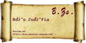 Bús Zsófia névjegykártya